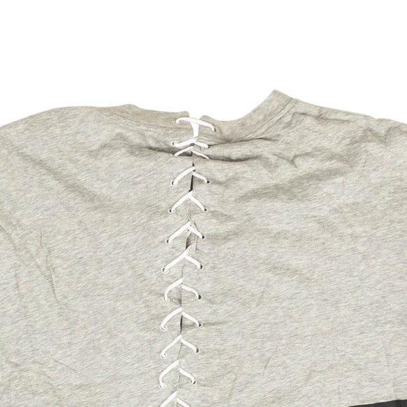 UNRAVEL PROJECT Grey Lace Cropped Long Sleeve T-Shirt Size XXS $615 - Picture 4 of 4